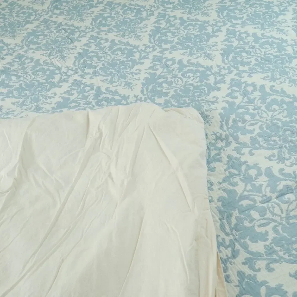 Pottery Barn Jacquard Medallion Duvet Cover Full Queen 2 Standard Shams Blue - Picture 9 of 16